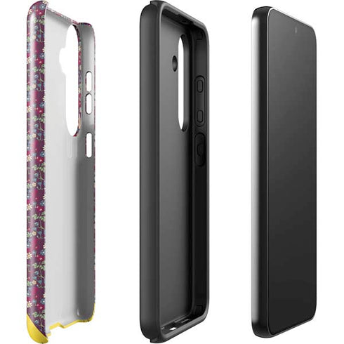 Disney Snow White Character with Floral Pattern Galaxy S25 Impact Case